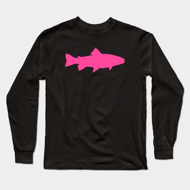 Hot Pink Color Freshwater Fish Trophey Long Sleeve T-Shirt by Pattern Plans